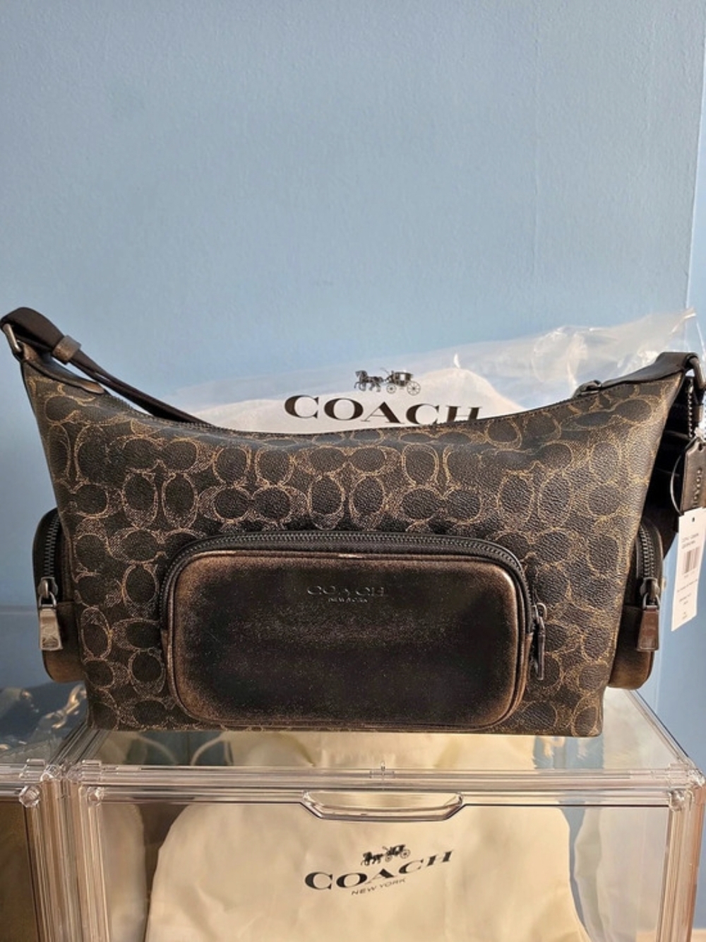 Coach SIGNATURE loved CANVAS Bag FINN NWT